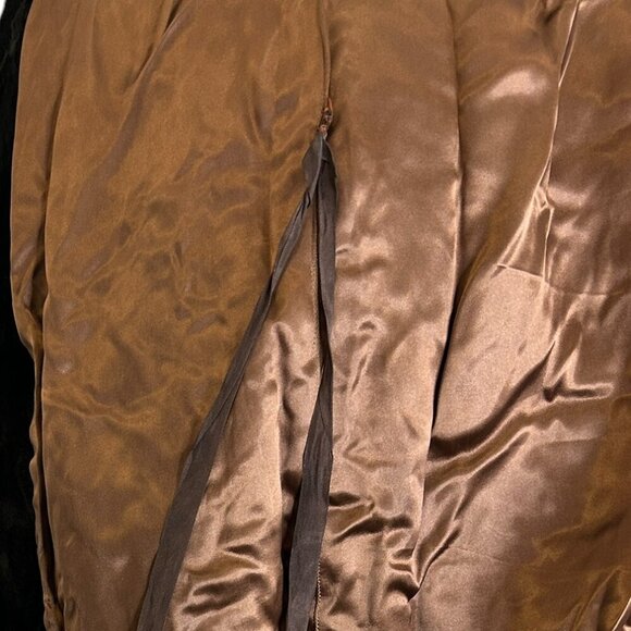 Vintage 50s Brown Faux Fur Coat Hollywood Retro Glam Mob Wife Retro Chic‎ Sz L - Picture 8 of 11